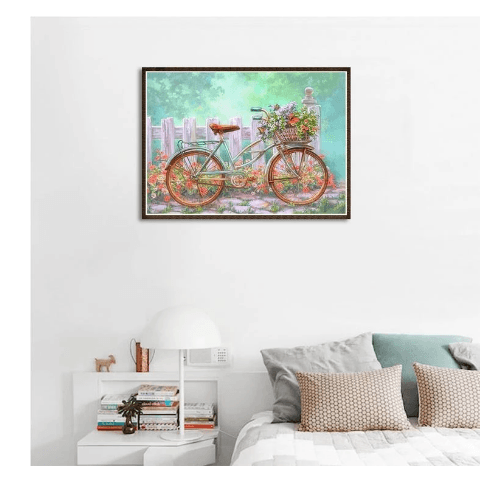 Diamond Paintings - Diamond Painting - Bicycle - 25x20cm / Round
