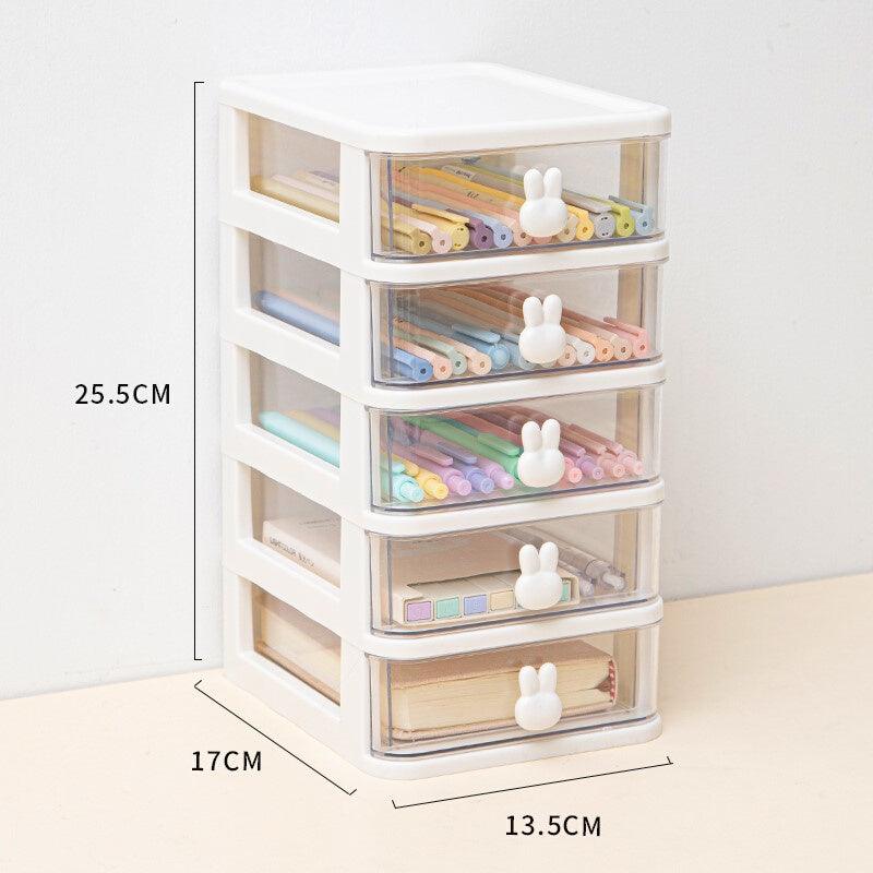 Desktop Organizers - Desktop Organizer - Little Bunny - White / 5 drawers