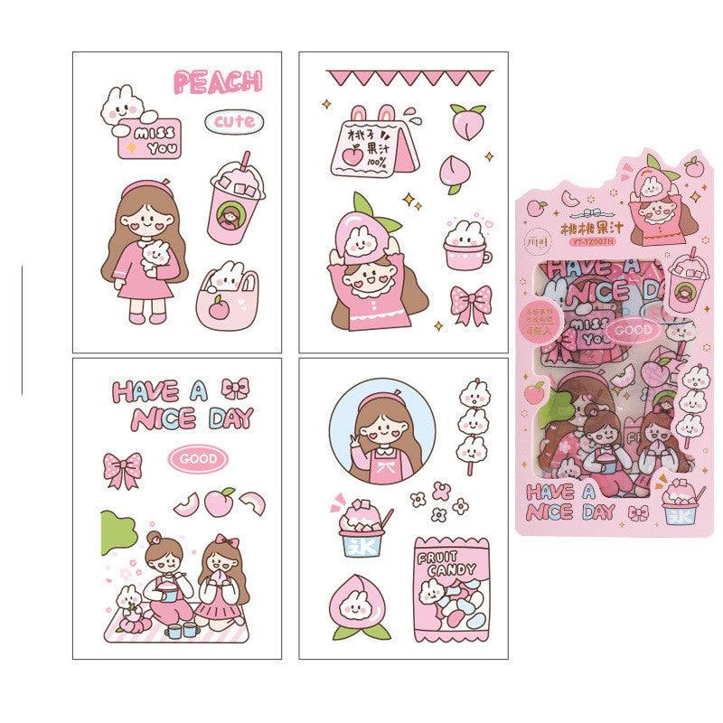 Decorative Stickers - Large Stickers - Cute Girl - Peach