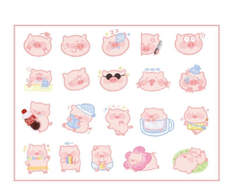 Decorative Stickers - Kawaii Stickers - Cute Animals - Pig