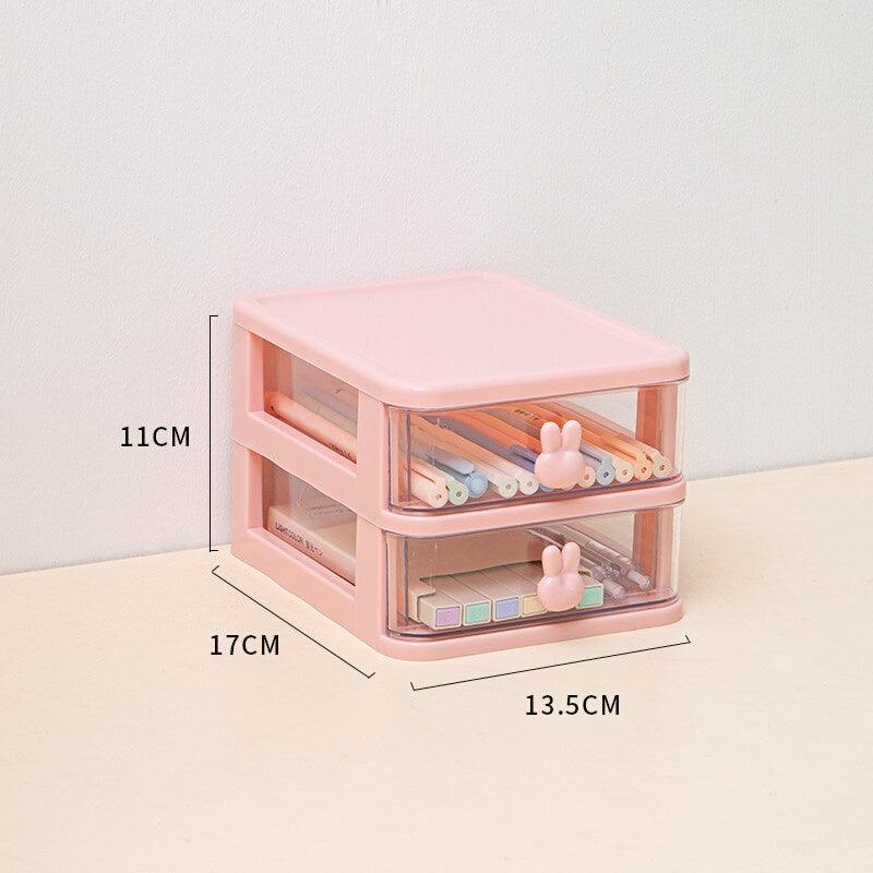 Desktop Organizers - Desktop Organizer - Little Bunny - Pink / 2 drawers