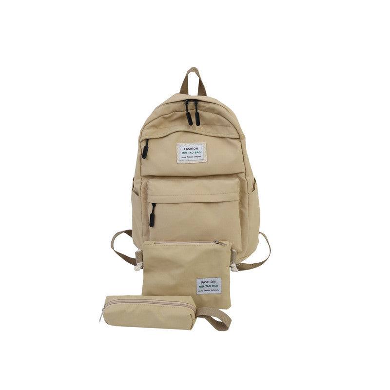 Backpacks - Waterproof Backpack, Snack Pouch & Pencil Case Set - Khaki