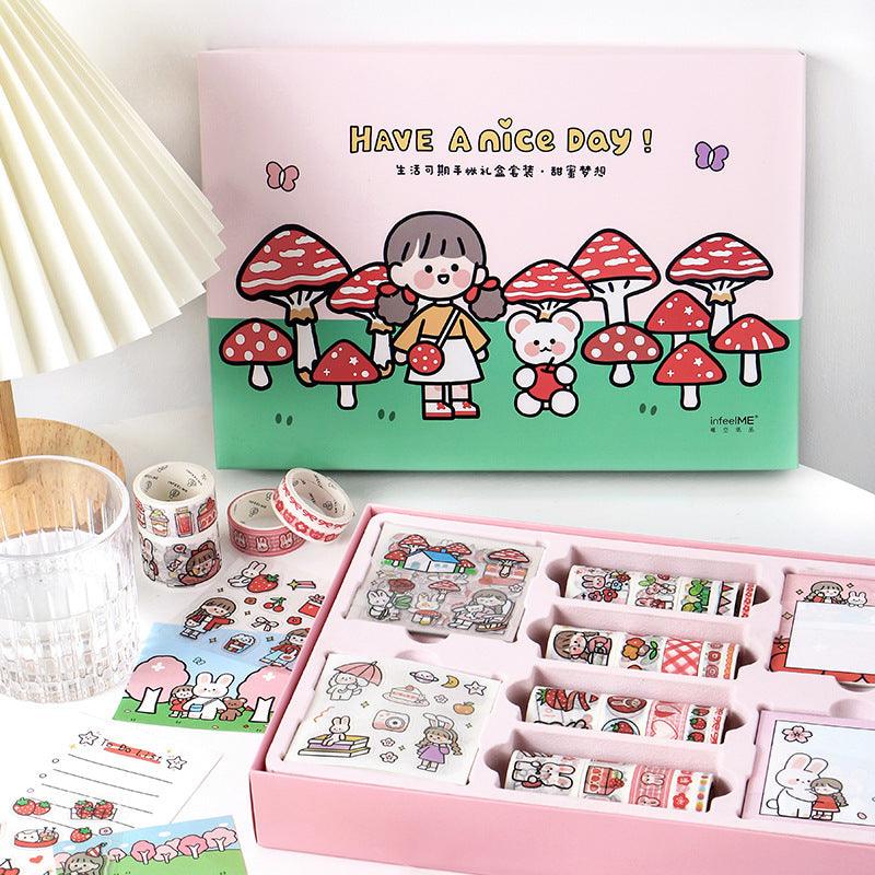 Sticker Sheets - Cute Character Sticker Sheets - Have a Nice Day - Mushroom (Complete Set)