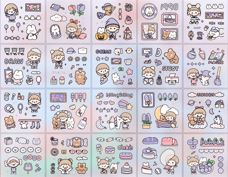 Stationery Sets - Cute Character Sticker Gift Box - Magic
