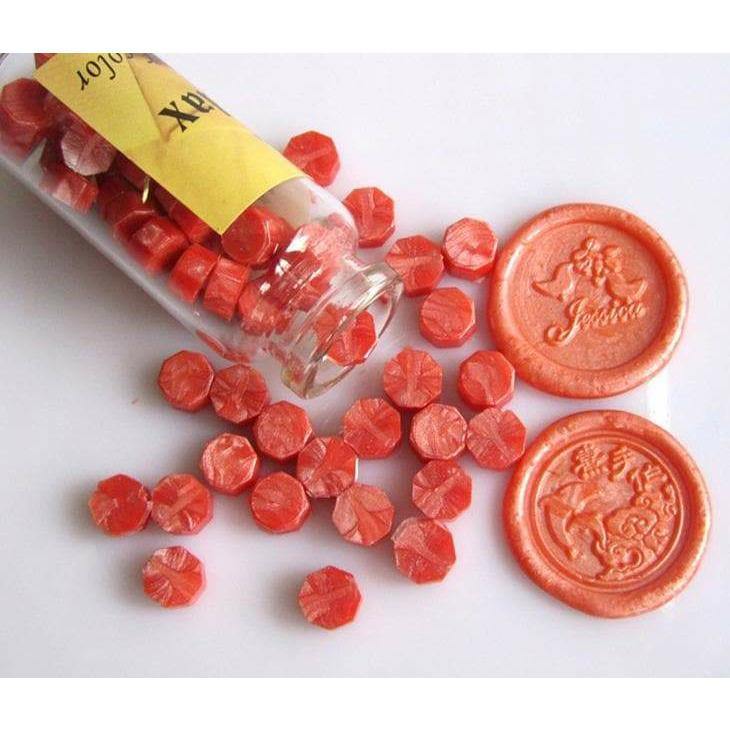 Raw Candle Wax - Colored Sealing Wax - Orange red