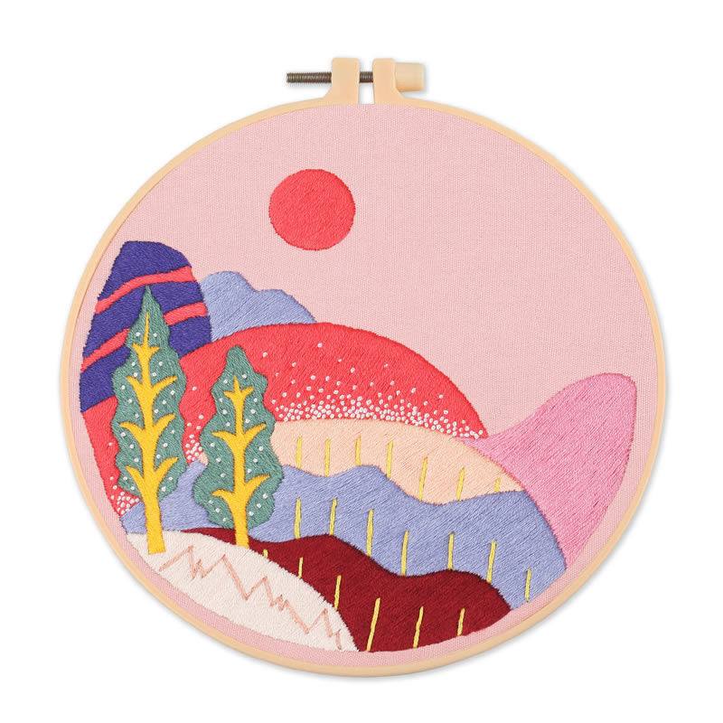 Embroidery Kits - Embroidery Kit - Pink Landscape - 2