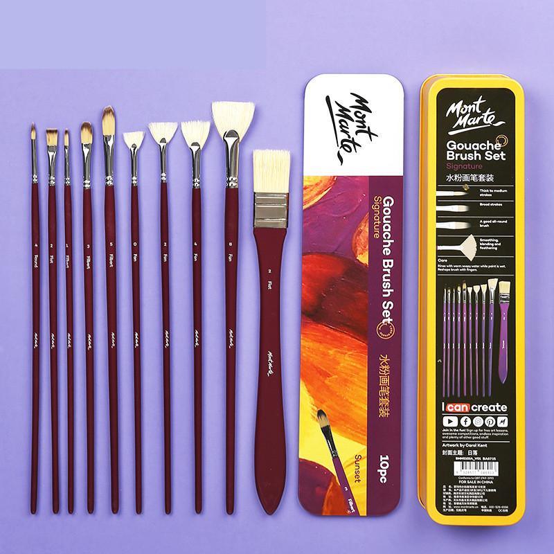Paintbrush Sets - Gouache Paintbrush Set - Mont Marte Signature - Sunset