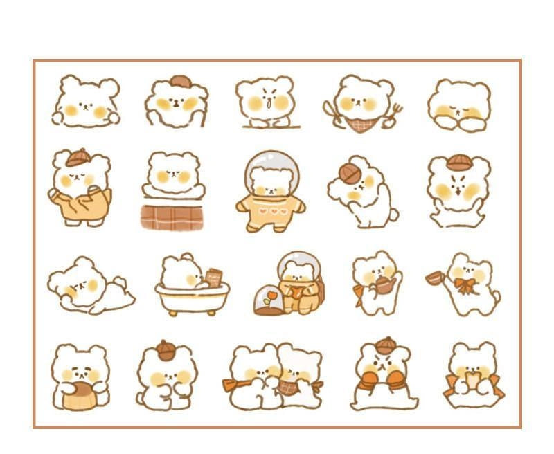 Decorative Stickers - Kawaii Stickers - Cute Animals - Bear