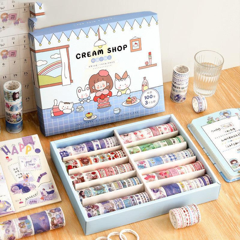 Sticker Sheets - Cute Character Sticker Sheets - Cream Shop - Washi Tape Set