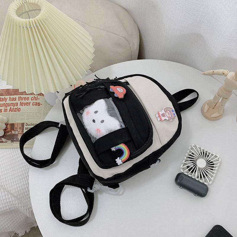 Backpacks - Small Kawaii Backpack - Cat Plush - Black / Backpack